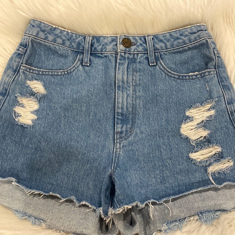 Mumu Blue Arizona High Waist Shorts size 26